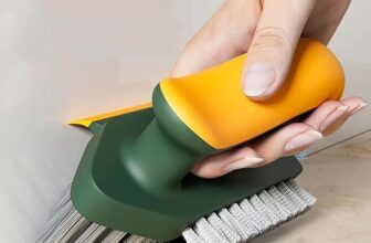 Figment Tile Grout Cleaner Brush 4 in 1 with Squeegee,Bathroom Cleaning Brushes,V-Shape Gap Scrub Brush Crevice Cleaning Brush Tools, Multifunctional scrubbing Floor Brush (Green)
