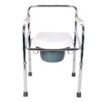 AGEasy (Max Group) Foldable Commode Chair. 3-1 usage | Bedside Commode, Raised Toilet Seat Riser & Safety Rails | Adjustable Height, Easily Washable and Stain Resistant