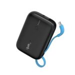 URBN 10000 mAh Nano Link Power Bank with in-Built USB-C Cable| 22.5W Fast Charging | Type C PD (Input& Output) | Made in India | Two Way Fast Charge | for iPhone, Android & More (Black)
