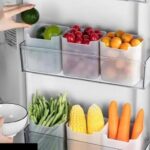 TEKCOOL 6 fridge storage boxes multipurpose containers for storage Space-saving Refrigerator Side Door Organizer for fridge kitchen Fruits, Vegetables Storage Containers- transparent