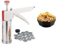 TEKCOOL Stainless Steel Kitchen Press with 15 Different Types of Jalies, Murukku Maker/Bhujiya Maker/Noodles/Cookies/Namkeen/Chakali Maker/Sev Maker/Farsan Maker/Gathiya Maker