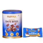 Loyka Date Bites No Added Sugar Healthy Dry Fruits Sweets Tin Gift Pack – Sugar Free Date Bites with Ghee & Cashew in a Khajur Dry Fruit Hamper – Guilt Free Snack for Eid, Diwali & Rakhi – 10pcs