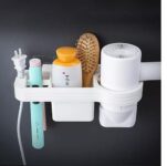 ZURATO Self-Adhesive Wall Mounted Hair Dryer Holder Stand, Bathroom Hair Blow Drier Holder With Hair Care Tools Storage Organizer (medium size : 25 x 8.5 x 8)