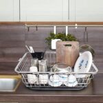 TEKCOOL Utensils Basket Drainer & Dish Drainer Basket for Kitchen/Utensil Stand for Kitchen/Dish Drying Rack with Drainer/Bartan Stand/Dish Rack for Kitchen with 2 Spoon Holder(Size- 56x43x23 CM)