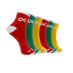 XJARVIS® MOSCOW Pack of 6 Ankle Socks For Men and Women – Moisture-wicking, Ultimate Comfort, Oduor Free, Breathable &Perfect for Gym wear and Sports Wear Free Size – (RED/GREEN/YELLOW)