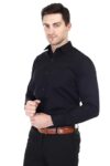 XJARVIS Ozark Men’s Cotton Slim Fit Long Sleeve Shirt with Chest Pocket – Premium Breathable Versatile Shirt for Casual & Formal Wear,Perfect for Office, Work, or Everyday Wear (Black/White)