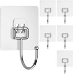 TEKCOOL Wall Hooks for Hanging Strong, 10 Pack Adhesive Hooks for Wall Heavy Duty, Wall hangings, Kitchen Accessories Items. (10 Pack)