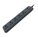LAPCARE SURGEE 5 Multiplug Extension Cord Power Strip Surge Protection Board | 5 Power Socket |3M Cord |1500w | Fire Proof Material | Short Circuit Protection | BIS Certified (Black)