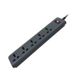 LAPCARE SURGEE 5 Multiplug Extension Cord Power Strip Surge Protection Board | 5 Power Socket |5M Cord |1500w | Fire Proof Material | Short Circuit Protection | BIS Certified (Black)