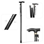 AGEasy (Max Group) Foldable Walking Stick|Enhanced Stability for Mobility Challenges | Adjustable, Anti-Slip, Ergonomic Grip | Supports Good Posture, Durable Material, Versatile Aid (Black)