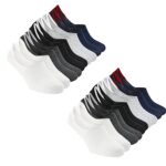 XJARVIS® Premium Pack of 10 Loafer Socks, Unisex Combed Cotton Socks with Anti Slip Silicon Grip, No Show Socks for Men’s and Women’s Multicolour (Free Size)