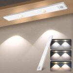 Gesto Rechargeable Motion Sensor Led Light for Wardrobe – 3 Color Modes Magnetic Closet Light with Stepless Dimming for Under Counter | Under Cabinet Light, Kitchen Light, Cupboard Lights (30 Cm)