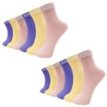 XJARVIS Malibu Ankle Socks for Women & Girls – Soft Cotton Comfort, Breathable & Stylish– Ideal for Everyday Wear, Casual, Sports, Running, and Gym (Pink/Blue/Yellow, Pack 12)