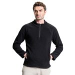 Boldfit Sweatshirt for Men Half Zipper Mens Sweatshirts Light Fleece Winter Wear for Men Thermal Pullover for Men Anti-Pilling Fleece Sweatshirts for Men Soft Feel Sweat Shirt Men – Aero Black XXL