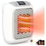 NEXILA Winter Electric Heater for Small Space, 800 Watt Wall Mount Portable Heaters with 12 Hour Timer & Auto Shut Off, Energy Efficient Ceramic Heater for Indoor & Outdoor, Office Lawn & Bedroom