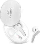 TEMPT® Glider TWS Earbuds with Case, Passive Noise Cancellation, True Wireless Earphones OxyAcoustics Technology, IPX4 Water Resistant, 14mm Bass Drivers, Upto 24 Hrs Playtime, BT v5.2 (Silver White)
