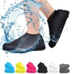 DOCTOR EXTRA SOFT Silicone Waterproof Shoe Covers Rain Socks, Reusable Non-Slip Shoes Boots Shoes Covers Overshoe for Indoor, Rain, Snow, Grassland. Shoes for Men & Women & Children SH-01 (Black)