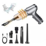 Gesto 3 in 1 Portable Cordless Car Vacuum Cleaner Wireless – High Power Best Suction USB Rechargeable Mini Vacuum Cleaner for Car Home Office Pets | 2000 mAh Handheld Air Blower for Cleaning Dust