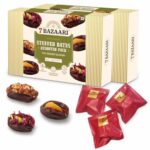 7 BAZAARI Healthy Stuffed Dates Assorted – No Added Sugar, Gluten Free, Natural Ingredients – Pistachio Rose, Almond Honey, Apricot – 12 Pieces (Pack of 2) – 240g – Indian Sweets, Premium Mithai, Festive Delights, Delicious Protein-Rich Laddu, Healthy Indian Mithai, Premium Festival Sweets, Ideal Gift Box