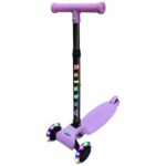 Jaspo Rainbow Kids Kick Scooter (Up to 25kg) – Foldable 3-Wheel Scooter with LED Wheels & Adjustable Handlebars – Fun & Safe Toy for 3+ Year Old Boys & Girls – Lightweight, Durable, Easy to Carry