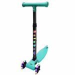 Jaspo Rainbow Kids Kick Scooter (Up to 25kg) – Foldable 3-Wheel Scooter with LED Wheels & Adjustable Handlebars – Fun & Safe Toy for 3+ Year Old Boys & Girls – Lightweight, Durable, Easy to Carry