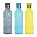 HomeWiz Unbreakable Plastic Water Bottle I Leak Proof I BPA Free Food Grade Fridge Water Bottle I Ideal for Gym, Office, Home, Travel, College, Easy to Clean, 1 Litre Each, Set of 3, Assorted