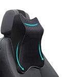upsimples Car Seat Headrest Neck Rest Cushion, Car Neck Pillow Durable 100% Pure Memory Foam Neck Pillow With Breathable (Car Neck Pillow 1Pcs), Black
