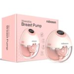 Roboson Wearable Electrical Breast Pump for Feeding Mothers, Portable & Rechargeable Automatic Milk Pump with 4 Modes & 12 Levels, 1200mAh Battery, Portable & Cordless with Type C Charging, FDA Approved, Patented Diaphragm Case Technology, Automatic Milk Level Detection, Voice Broadcast, Smart LED Display, 160ml BPA-Free Milk Cup, Ultra Quiet & Compact (1 Year Warranty) (BP-222)
