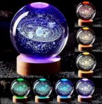 GITGRNTH 3D Galaxy Crystal LED Ball Lamp With Light Changing Wooden Base-2.36 Inch Solar System Night Light, 3D Crystal Ball, Galaxy Lamp Ball, Galaxy Crystal Ball Light Lamp (16 Color Galaxy )