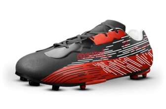 Cockatoo Fs01 Adult Football Shoes, Pvc Synthetic Leather Football Shoes For Men, Lightweight Comfort & Maximum Grip, Tested With No Cracks Upto 1Lakh Kicks, Red-Black, Uk Size-10