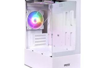 Geonix Tempered_Glass X30 Atx Gaming Cabinet/Computer Case With 3 Rgb Fans,Usb 2.0 Slot,2 Hdd Slots,Usb 3.0 Slot,7 Expansion Pci Sockets,Top Mounted Mic And Audio Port(White)