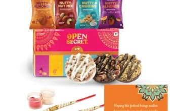 Open Secret Rakhi Set For Brother | Combo Of 9 | Rakhi Gift For Brother & Bhabhi, Gift Hamper, Rakshabandhan Gifts For Sister, Dry Fruits, Assorted Cookies With Rakhis, Card & Roli Chawal Tilak Set