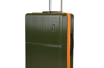 Move-Meant Polycarbonate Hard Shell Glide Large Check-In 75Cm Suitcase 8 Wheels Number Lock Poly Carbonate Mat. Green For Men & Women | 360 Degree Wheeling System Luggage | Trolley Bags For Travel