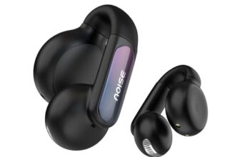 Noise Newly Launched Air Clips 2 Wireless Open Ear Earbuds With Clip Design, Airwave™ Technology,Up-To 40H Playtime, Dual Device Pairing, Quad Mic With Enc,12Mm Driver,Btv5.3 (Frost Black)