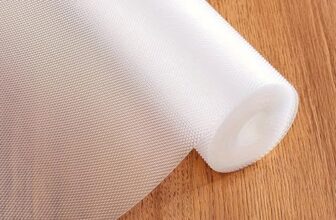 Mollishomes Eva Geometric Food Grade Washable Anti Slip Mat/Sheet For Fridge, Shelf Liner For Kitchen Shelves, Table, Kitchen Drawer Mat, Wardrobe(Diamond Texture, Transparent) 3Mtr (300Cm X 45Cm)