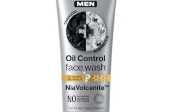 Wow Skin Science Men Charcoal + Niacinamide Oil-Control Face Wash | Absorbs Excess Oil & Deep Cleanses | Niavolcanite™ Technology | No Sulphates, Parabens, Or Silicones | 100Ml