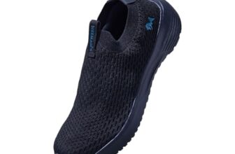 Neeman’S Basic Cozies Slip Ons For Men | Breathable Knit Upper, Flexible Fit | Lightweight Everyday Comfort Shoes | All Black Uk10