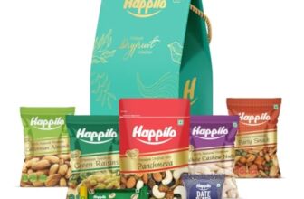 Happilo Premium Rakhi Gift Pack With 11 Inclusions | Rakhi, Roli Chawal, Dry Fruit Sweet, Almond, Cashew, Raisin, Date Bite, Panchmewa, Snack, Magnet & Card, Dry Fruits Robin Gift Box