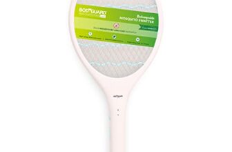 Bodyguard Anti Mosquito Racquet Rechargeable Insect Killer Bat With Led Light, White – 1 Unit | Single Charge Lasts For 30 Days | Mosquito Racket