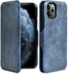 Puloka For Iphone 14 Pro – Sleek Flip Case – Premium Vegan Leather Phone Cover With Card Slot – Slim, Durable, Privacy Protection – Kickstand Function – Elegant Flip Wallet Cases For Apple – Blue