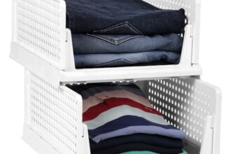 Mollishomes Set Of 2 Shirt Stacker For Wardrobe Shirt Stacker Organizer With Lid | Polypropylene Foldable Organizers For Men | Wardrobe Organizer For Storage 43X33X18.5 Cm
