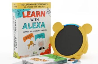 Amazon Echo Pop (Black) Smart Bluetooth Speaker | Combo For Kids Aged 4+ Years With Alexa Activity Kit And Teddy Sleeve By Bonkaso | Interactive Learning, Stories, Rhymes & Hands-Free Fun | Limited Edition | Alexa For Kids