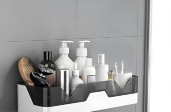 Marchello Self-Adhesive Plastic Bathroom Rack, Bathroom Shelf Organizer, Wall Mounted Shelf, Bathroom Hardware And Accessories, Storage Racks Kitchen Bathroom Accessories Rack Shelf