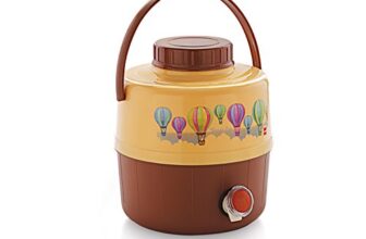 Cello Travel Star Pastic Insulated Water Jug | Inner Stainless Steel Jug | Hot & Cold | Easy To Carry | 20 Litres, Brown