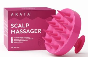 Arata Scalp Massager With Medical-Grade Silicone Bristles | For Dry, Oil Massage, Shampoo & Conditioning | Exfoliates, Boosts Hair Growth, Blood Flow, Prevents Dandruff & Hair Loss | For Men & Women