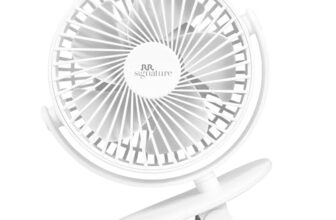 Rr Signature Buddy Mini 110Mm Portable Clip Fan | 4H Battery | Silent & C Type Rechargeable | 360° Rotation | Multi-Clip Function | Portable Cooling | Personal Cooling Fan For Home [Pristine White]