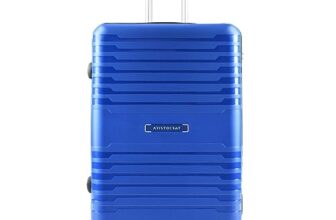 Aristocrat Harbour Cabin Trolley Bag 76 Cm | Large | Polypropylene Hardshell Sided Luggage | Smooth 8-Wheel Suitcase | Combination Lock With Sturdy Zipper | 7-Year Warranty – Unisex (Blue)