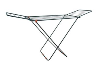 Bonkaso Foldable Cloth Drying Stand For Drying Clothes, 3-Way Folding With 20 Drying Rails, Lightweight Alloy Steel, Flat Folding Design | Clothes Drying Rack | Indoor & Outdoor Clothes Dryer (Orange)