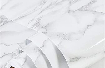 Kerok Marble Wallpaper For Walls – Elegant, Removable, Self-Adhesive Marble Effect Peel And Stick Wallpaper For Living Room, Bedroom, And Home Décor (60X200Cm) (White -1Pc)