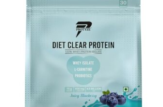Protyze Diet Clear Whey Protein Isolate 660Gm | 15G Protein Per Scoop | Juicy Blueberry, 30 Servings | Iso & Haccp Certified | Probiotics For Gut Health & L-Carnitine For Fat Burning